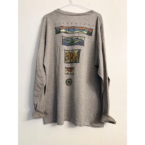 VTG Timberland Wind, Water, Earth, Sky Long Sleeve Men L Single Stitch 80s 90s - Picture 1 of 9